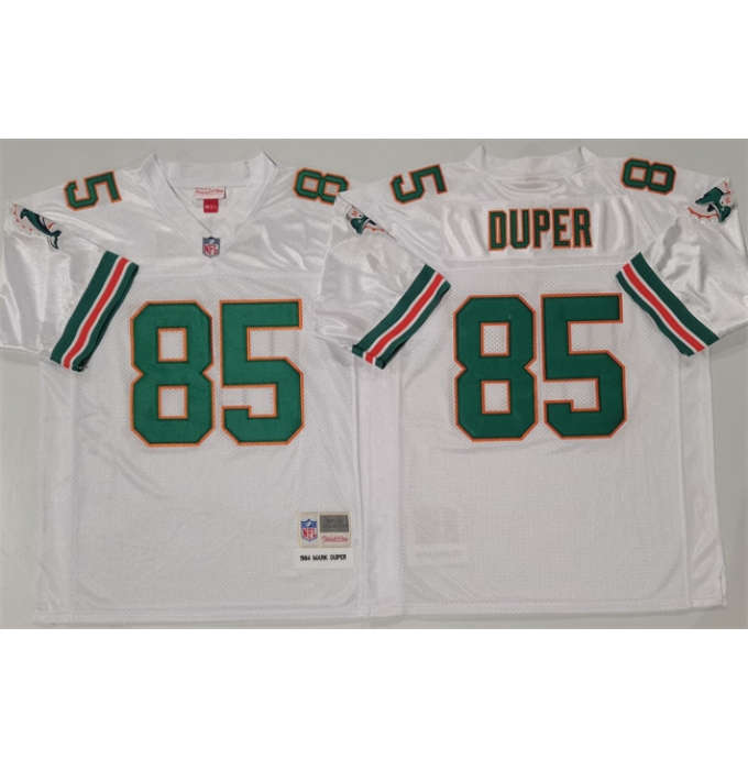 Men's Miami Dolphins #85 Mark Duper White Throwback Stitched Football Jersey