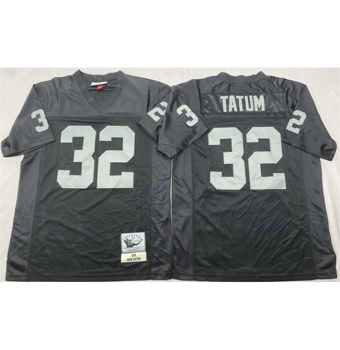 Men's Las Vegas Raiders #32 Jack Tatum Black Throwback Stitched Football Jersey