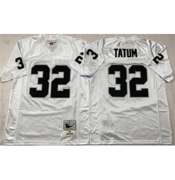 Men's Las Vegas Raiders #32 Jack Tatum White Throwback Stitched Football Jersey