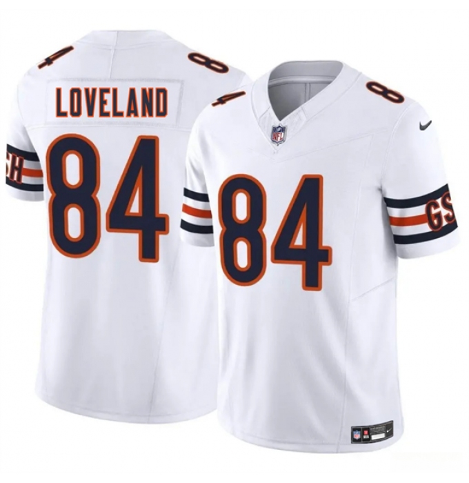Men's Chicago Bears #84 Colston Lovelandr White 2025 Draft F.U.S.E. Vapor Untouchable Limited Football Stitched Jersey