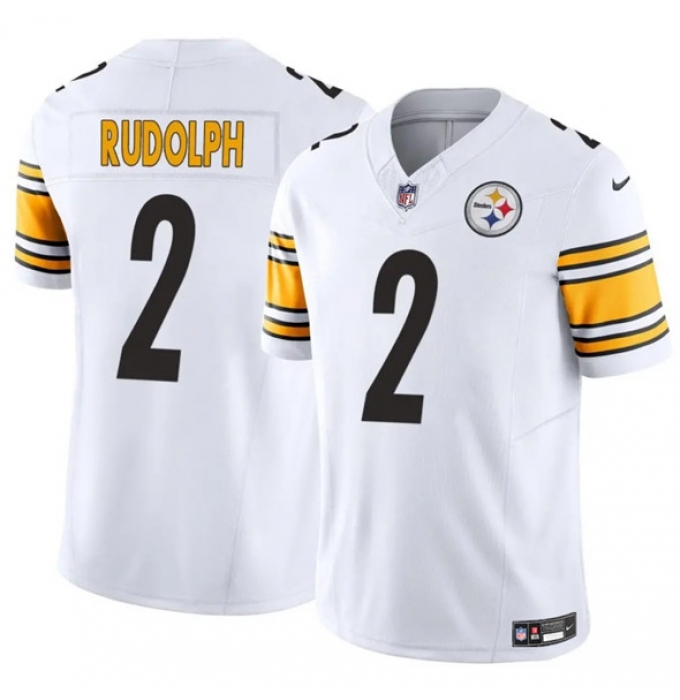Men's Pittsburgh Steelers #2 Mason Rudolph White 2025 F.U.S.E. Vapor Untouchable Limited Football Stitched Jersey