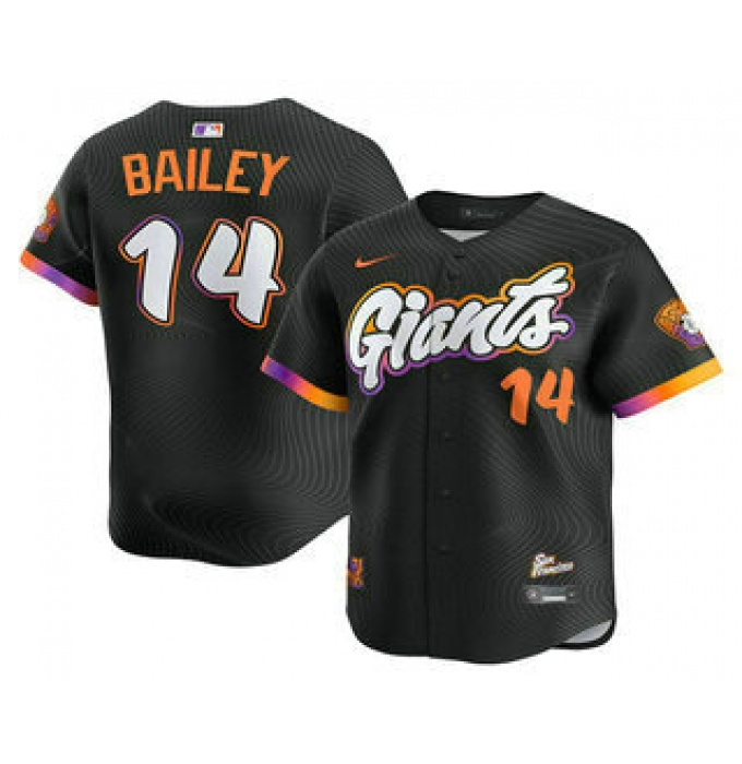 Men's San Francisco Giants #14 Patrick Bailey Black 2025 City Connect Limited Stitched Jersey