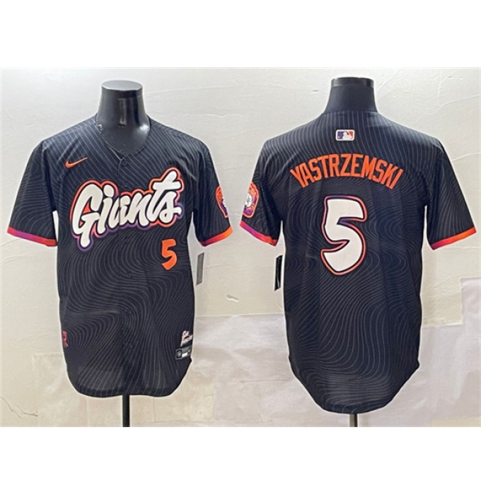 Men's San Francisco Giants #5 Mike Yastrzemski Anthracite 2025 City Connect Limited Stitched Baseball Jersey