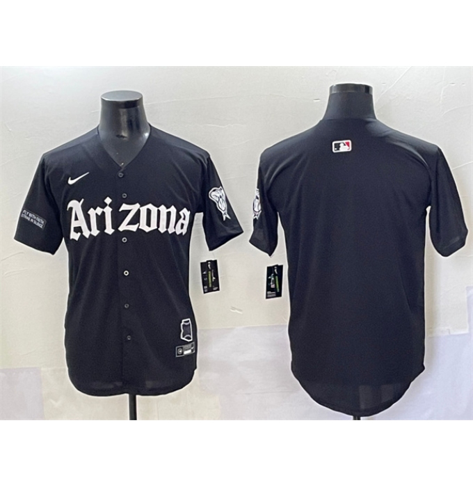 Men's Arizona Diamondbacks Blank Black 'Gothic Desert Fang Edition' Vapor Premier Limited Stitched Baseball Jersey