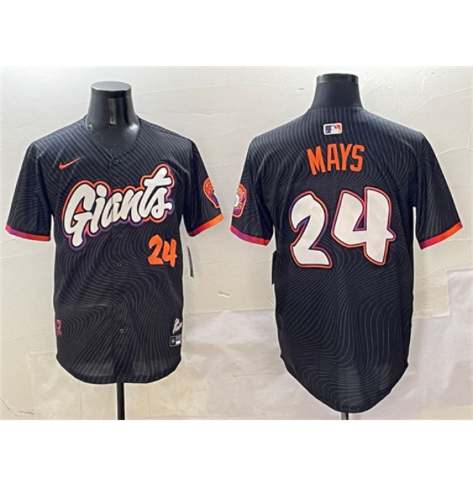Men's San Francisco Giants #24 Willie Mays Anthracite 2025 City Connect Limited Stitched Baseball Jersey