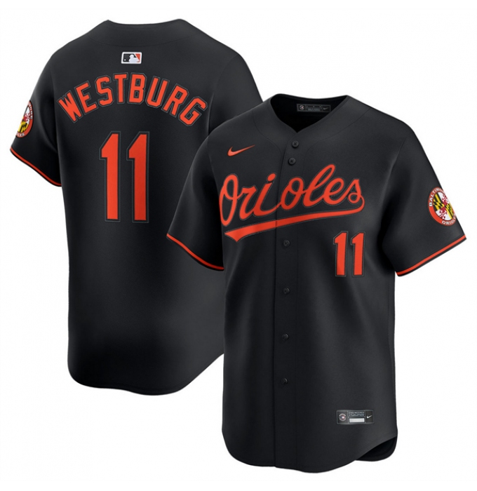 Men's Baltimore Orioles #11 Jordan Westburg Black 2025 Alternate Limited Cool Base Stitched Baseball Jersey