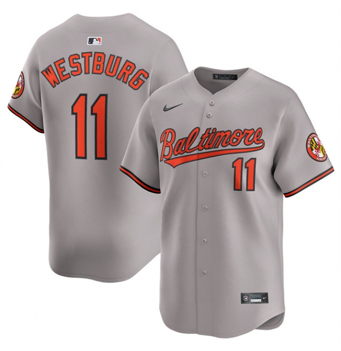 Men's Baltimore Orioles #11 Jordan Westburg Gray 2025 Limited Cool Base Stitched Baseball Jersey