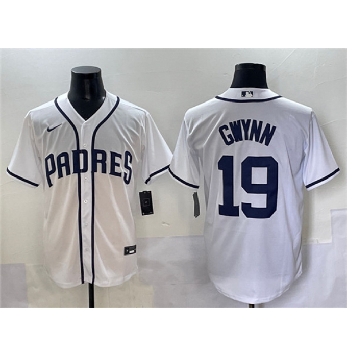 Men's San Diego Padres #19 Tony Gwynn White Cool Base Stitched Baseball Jersey