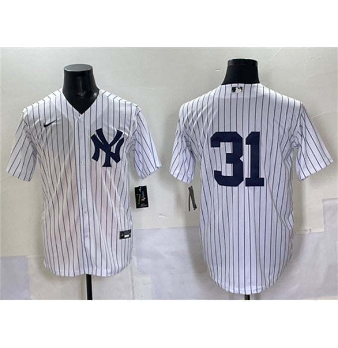 Men's New York Yankees #31 Ichiro Suzuki White Cool Base Limited Stitched Baseball Jersey